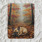 French Bulldog Acrylic sherpa blanket by Tritan, angled view