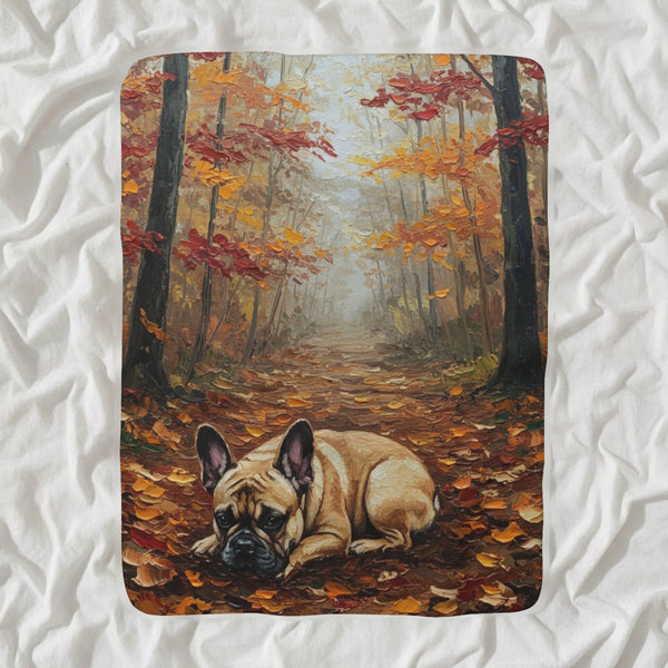 French Bulldog Acrylic Sherpa Fleece Blanket, Colorful Dog Art, French Bulldog Lover Gift