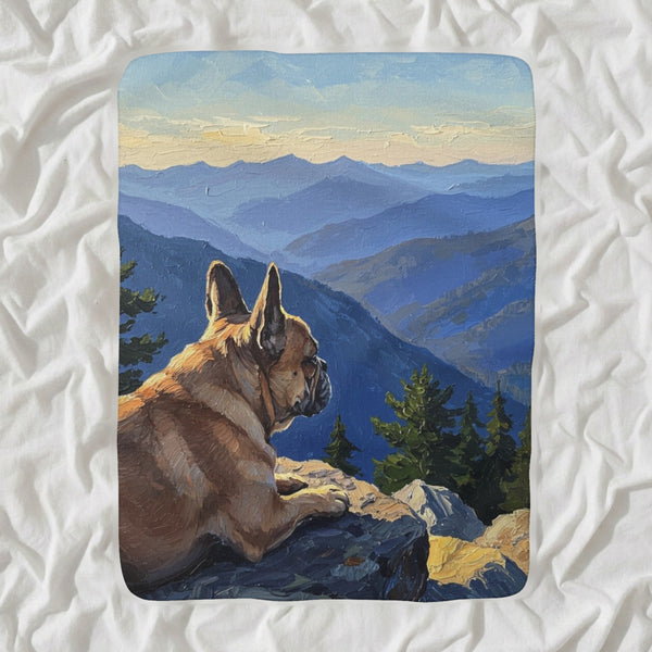 French Bulldog Acrylic Sherpa Fleece Blanket, Colorful Dog Art, French Bulldog Lover Gift