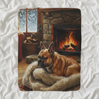 French Bulldog Acrylic sherpa blanket by Tritan, angled view