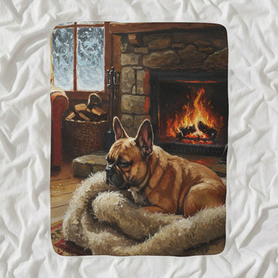 French Bulldog Acrylic Sherpa Fleece Blanket, Colorful Dog Art, French Bulldog Lover Gift