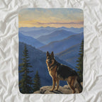 German Shepherd Acrylic sherpa blanket by Tritan, angled view