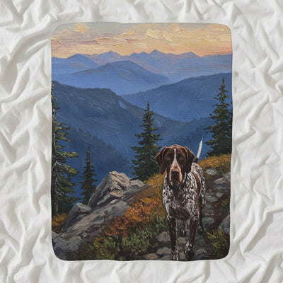 German Shorthaired Pointer Acrylic Sherpa Fleece Blanket, Colorful Dog Art, German Shorthaired Pointer Lover Gift