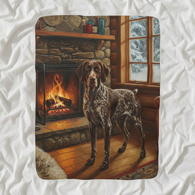 German Shorthaired Pointer Acrylic Sherpa Fleece Blanket, Colorful Dog Art, German Shorthaired Pointer Lover Gift