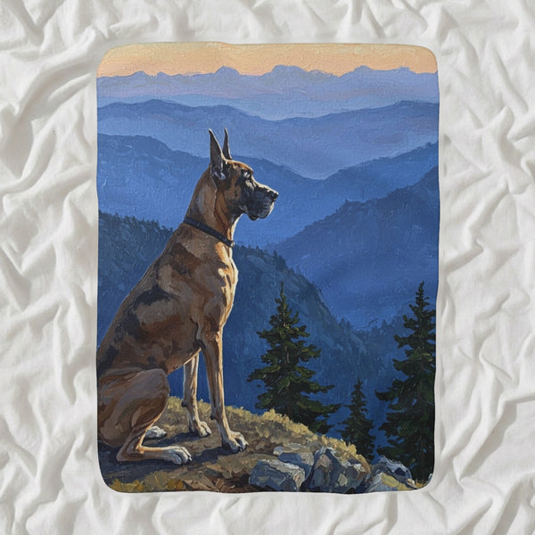 Great Dane Acrylic Sherpa Fleece Blanket, Colorful Dog Art, Great Dane Lover Gift