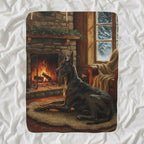 Great Dane Acrylic sherpa blanket by Tritan, angled view