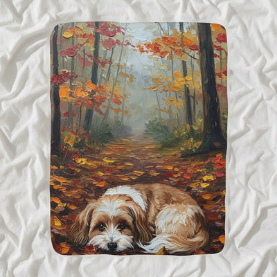 Havanese Acrylic Sherpa Fleece Blanket, Colorful Dog Art, Havanese Lover Gift