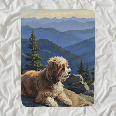 Havanese Acrylic Sherpa Fleece Blanket, Colorful Dog Art, Havanese Lover Gift