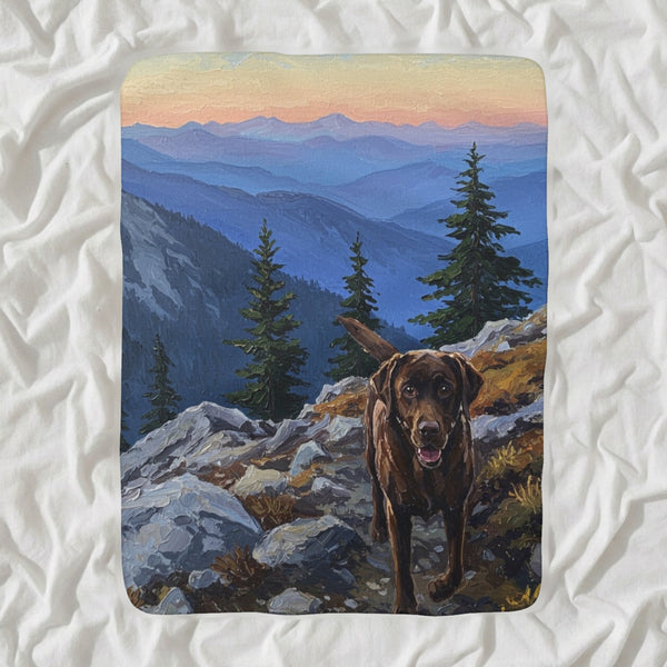 Labrador Retriever Acrylic Sherpa Fleece Blanket, Colorful Dog Art, Labrador Retriever Lover Gift