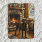Labrador Retriever Acrylic sherpa blanket by Tritan, angled view
