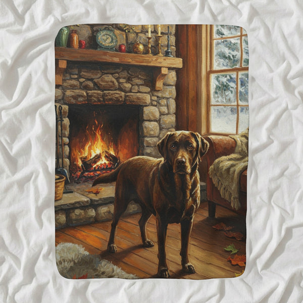 Labrador Retriever Acrylic Sherpa Fleece Blanket, Colorful Dog Art, Labrador Retriever Lover Gift