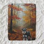 Miniature Schnauzer Acrylic sherpa blanket by Tritan, angled view