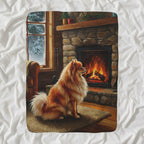 Pomeranian Acrylic sherpa blanket by Tritan, angled view