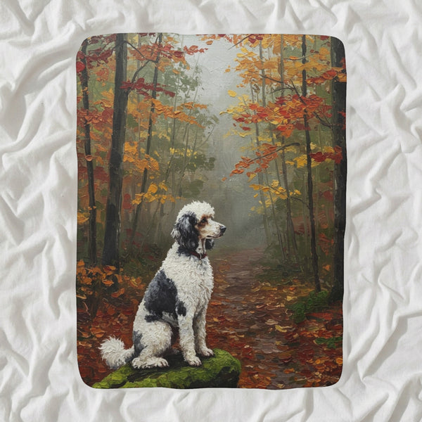 Poodle Acrylic Sherpa Fleece Blanket, Colorful Dog Art, Poodle Lover Gift