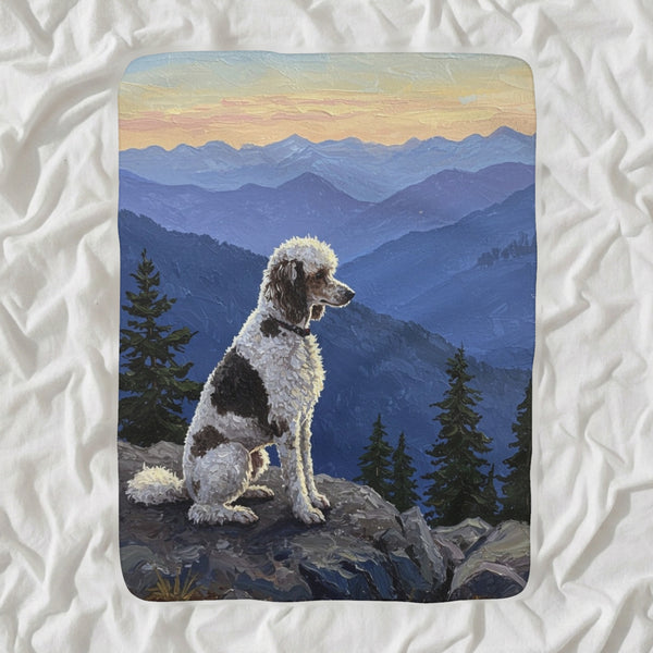 Poodle Acrylic Sherpa Fleece Blanket, Colorful Dog Art, Poodle Lover Gift