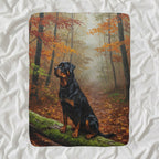 Rottweiler Acrylic sherpa blanket by Tritan, angled view