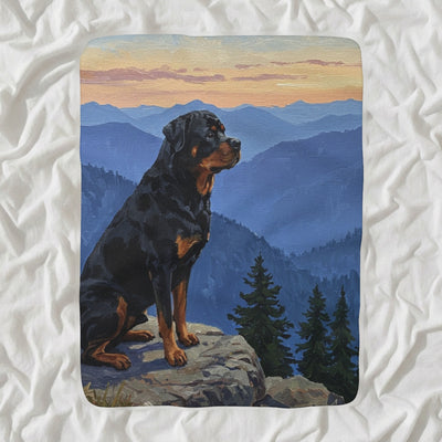 Rottweiler Acrylic Sherpa Fleece Blanket, Colorful Dog Art, Rottweiler Lover Gift