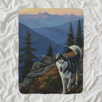 Siberian Husky Acrylic sherpa blanket by Tritan, angled view