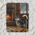 Siberian Husky Acrylic sherpa blanket by Tritan, angled view