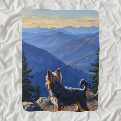 Yorkshire Terrier Acrylic Sherpa Fleece Blanket, Colorful Dog Art, Yorkshire Terrier Lover Gift