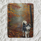 Siberian Husky Acrylic sherpa blanket by Tritan, angled view