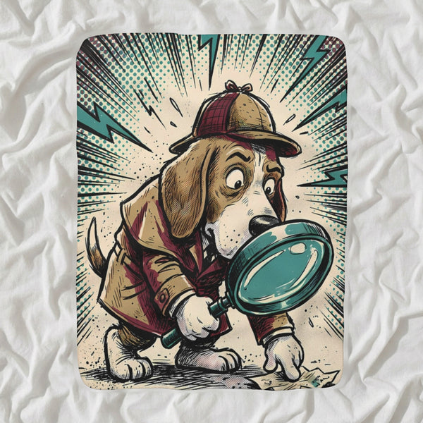 Beagle Comic Pop Sherpa Fleece Blanket, Bold Dog Art, Beagle Lover Gift