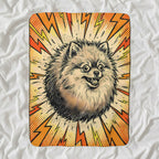 Pomeranian Comic Pop Art sherpa blanket by Tritan, angled view