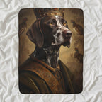 German Shorthaired Pointer Renaissance Royal sherpa blanket by Tritan, angled view