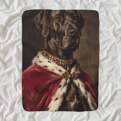 Great Dane Kings & Queens Sherpa Fleece Blanket, Regal Dog Painting, Great Dane Lover Gift