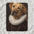 Labrador Retriever Renaissance Royal sherpa blanket by Tritan, angled view