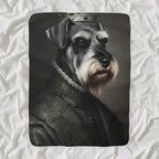 Miniature Schnauzer Renaissance Royal sherpa blanket by Tritan, angled view