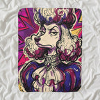 Poodle Comic Pop Art sherpa blanket by Tritan, angled view