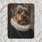 Yorkshire Terrier Renaissance Royal sherpa blanket by Tritan, angled view