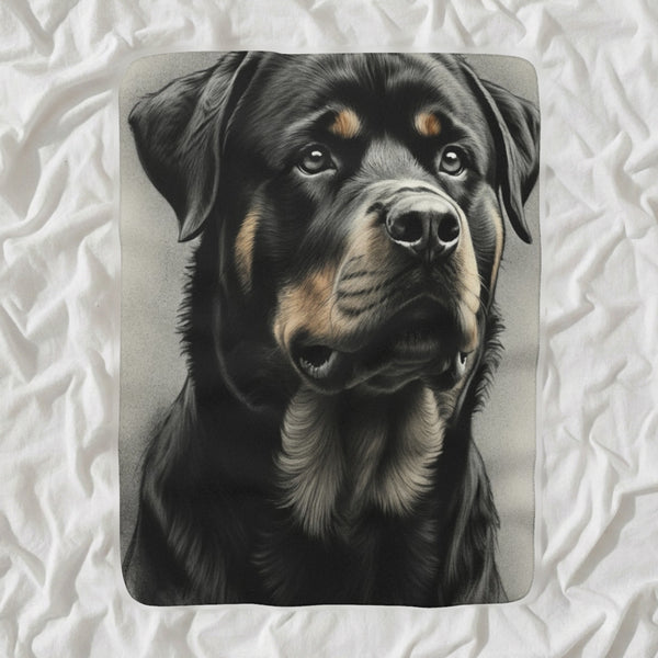 Rottweiler Throw Blanket | Premium Dog Art | Tritan