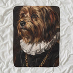 Havanese Renaissance Royal sherpa blanket by Tritan, angled view