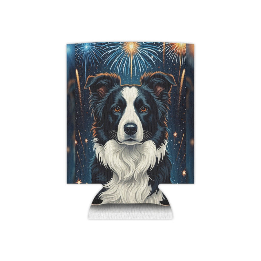 Border Collie 4th of July Patriotic Dog Pattern Can Cooler | July4 Pattern Drinkware Gift for Dog Lovers | Summer Party Decor
