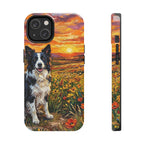Border Collie Acrylic tough phone case by Tritan, front and side