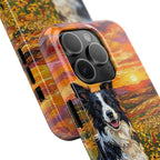 Border Collie Acrylic tough phone case by Tritan, close-up