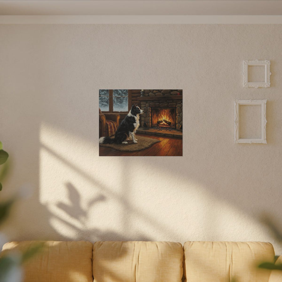 Border Collie Canvas Wall Art, Dog Lover Gift, Pet Portrait Print, Acrylic Painting Style, Animal Home Decor