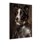 Border Collie Medieval Knight canvas print by Tritan, side