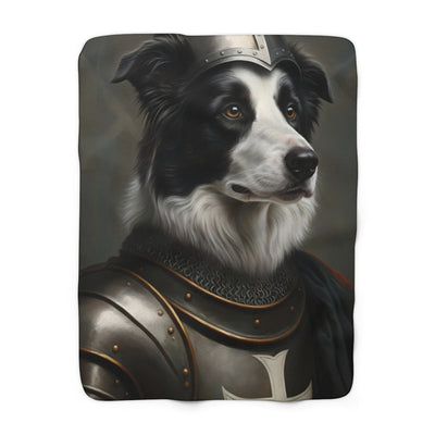 Border Collie Medieval Knight Portrait Regal Throw Blanket | Premium Dog Prints | Tritan