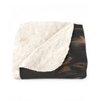 Border Collie Medieval Knight sherpa blanket by Tritan, folded