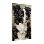 Border Collie Oil Portrait canvas print by Tritan, side