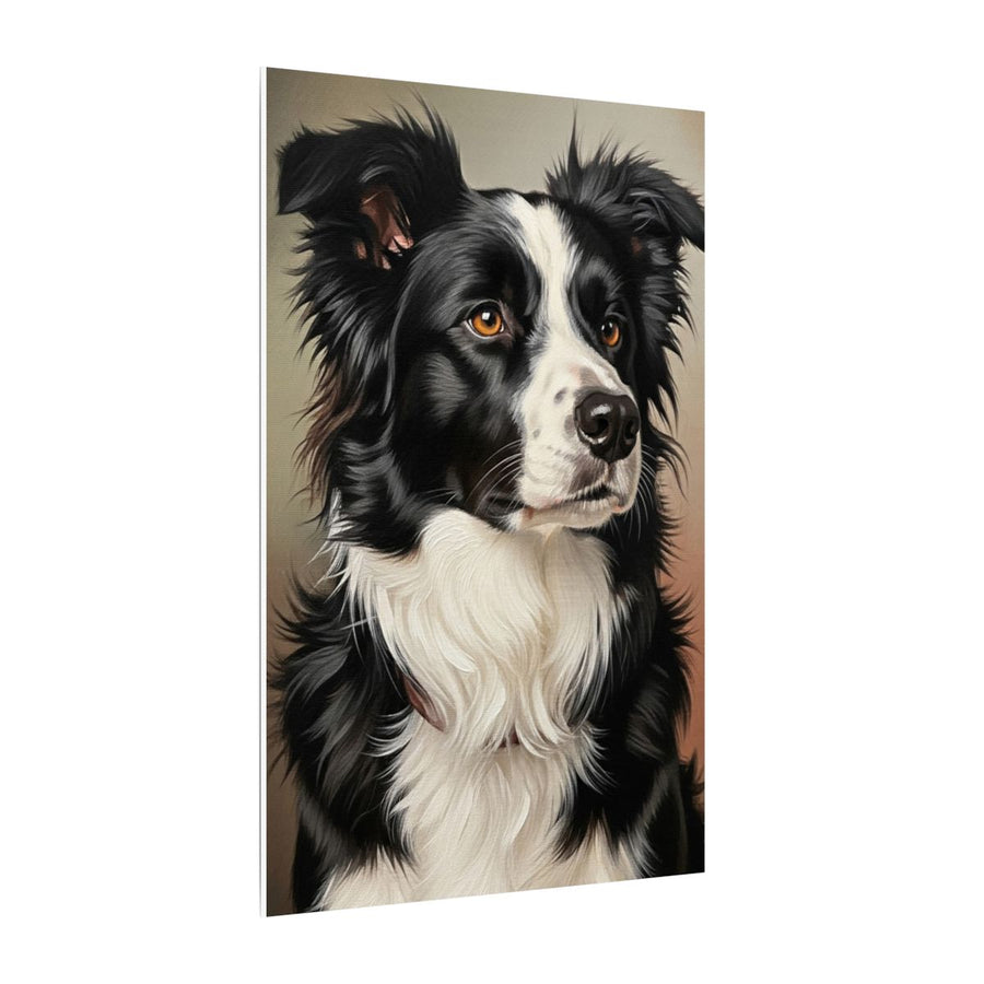 Border Collie Oil Portrait canvas print by Tritan, side