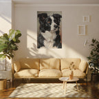 Border Collie Oil Portrait canvas print by Tritan, sofa wall