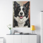 Border Collie Oil Portrait canvas print by Tritan, desk wall