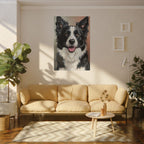 Border Collie Oil Portrait canvas print by Tritan, sofa wall