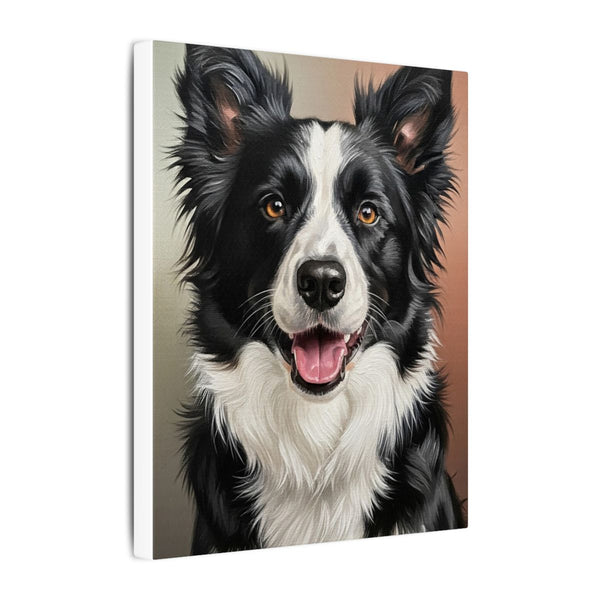 Border Collie Oil Portrait Wall Art Canvas, Dog Lover Gift, Pet Decor, Stretched Canvas Print, Animal Art for Home