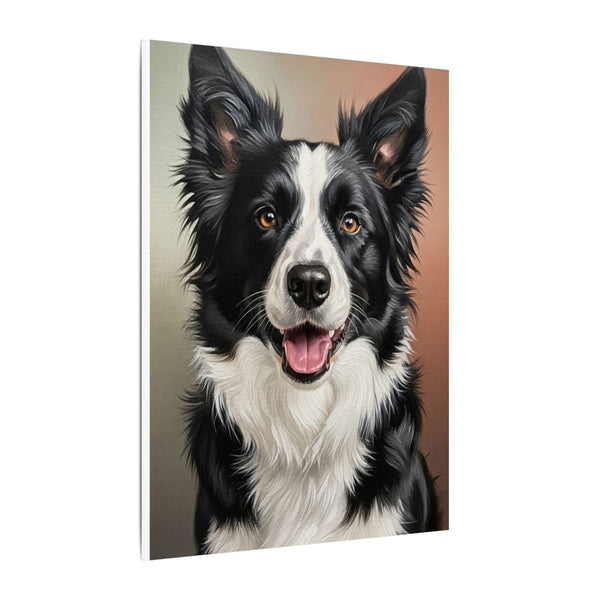 Border Collie Oil Portrait Wall Art Canvas, Dog Lover Gift, Pet Decor, Stretched Canvas Print, Animal Art for Home
