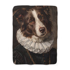 Border Collie Renaissance Royal sherpa blanket by Tritan, front